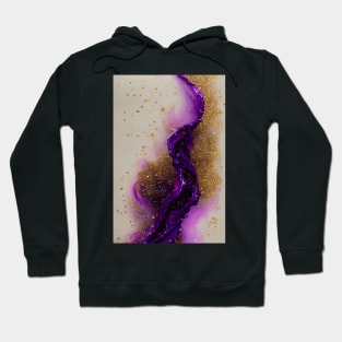 Purple & Gold Liquid Glitter 02 Hoodie